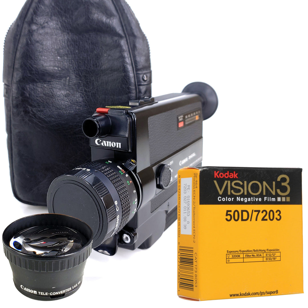 Canon 310XL Super 8 Camera Professionally Serviced and Fully Tested Super 8 Cameras Canon Cap+Bag+1YearService+ 1.4x Tele Zoom + Kodak Vision 3 50D