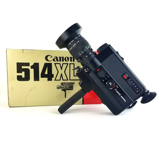 Canon 514XL Super 8 Camera Professionally Serviced With Retail Box & C-8 Wide Attachment Super 8 Cameras Canon