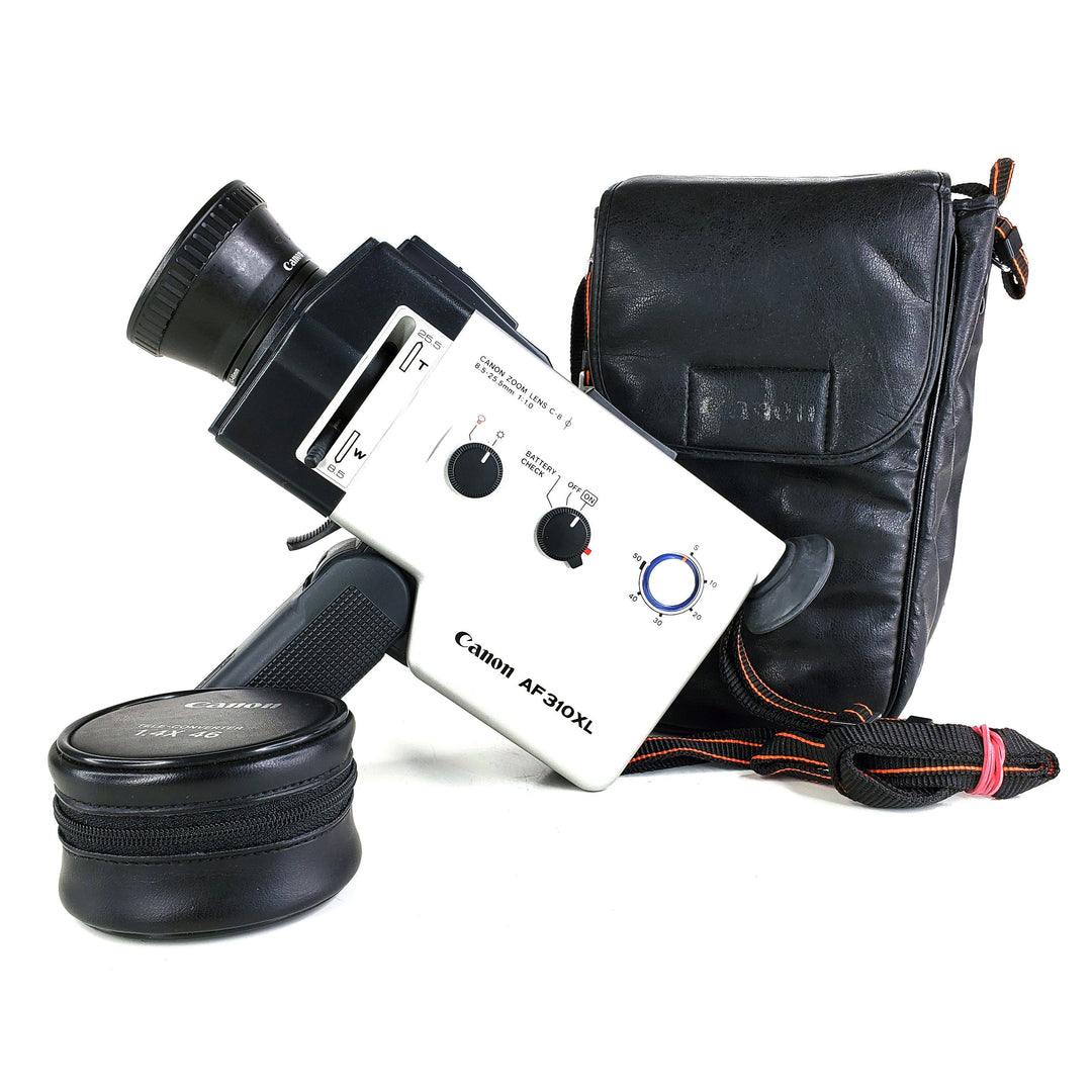 Canon AF310XL Auto Focus Super 8 Camera with Original Bag and optional 1.4X Tele Converter