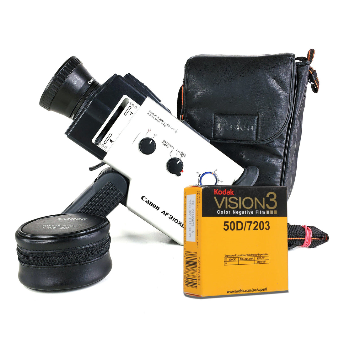 Canon AF310XL Auto Focus Super 8 Camera with Original Bag and optional 1.4X Tele Converter Super 8 Cameras Canon Camera+Bag+Tele+Kodak Modern Film