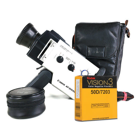 Canon AF310XL Auto Focus Super 8 Camera with Original Bag and optional 1.4X Tele Converter Super 8 Cameras Canon Camera+Bag+Tele+Kodak Modern Film
