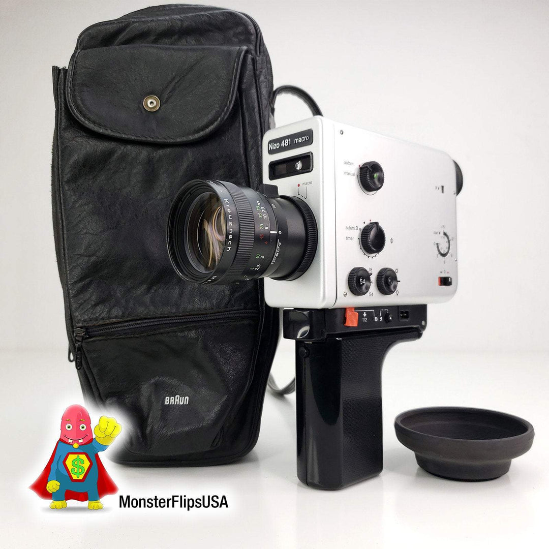 Nizo 481 Macro With Light Meter Adapters for Modern Batteries Super 8 Cameras Braun Nizo