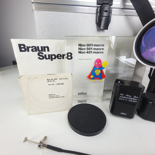 Nizo 801 Macro Super 8 Camera Ultimate Bundle in Excellent Condition Super 8 Cameras Braun Nizo