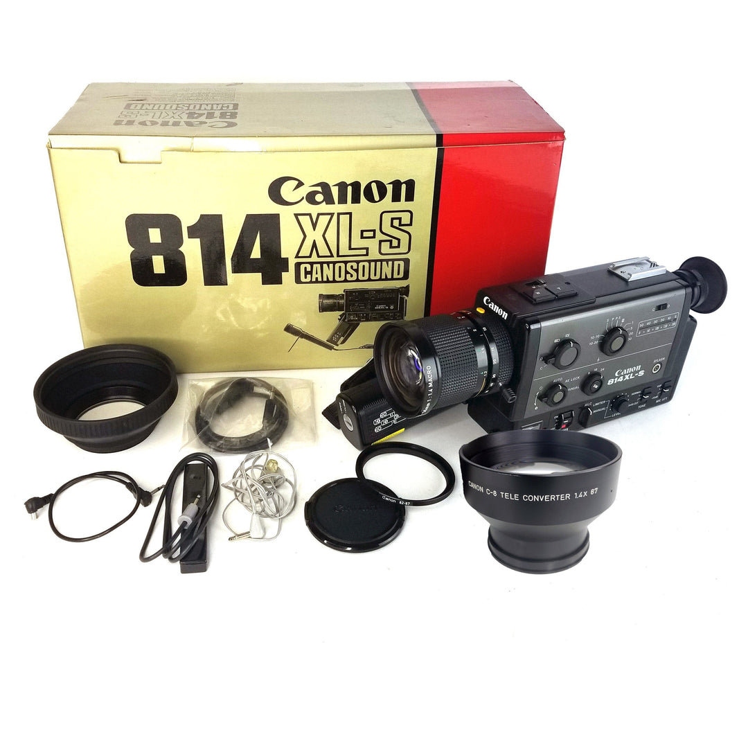 Canon 814 XL-S Filmmaker's Bundle in Original Retail Box with Power Adaptor for Extended Shoot time and C-8 Tele