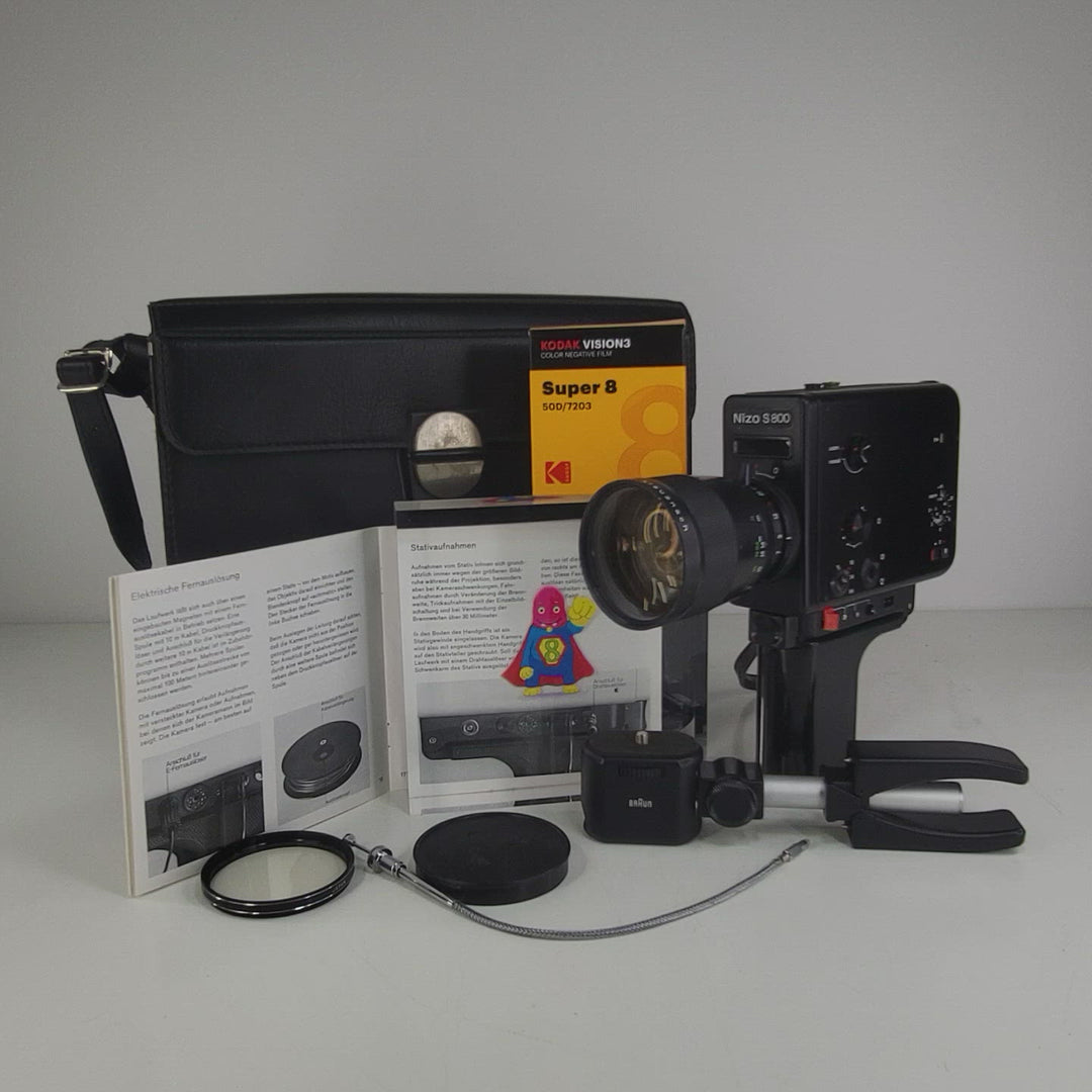 Nizo S800 Super 8 Camera Filmmaker's Bundle with plenty of Accessories!