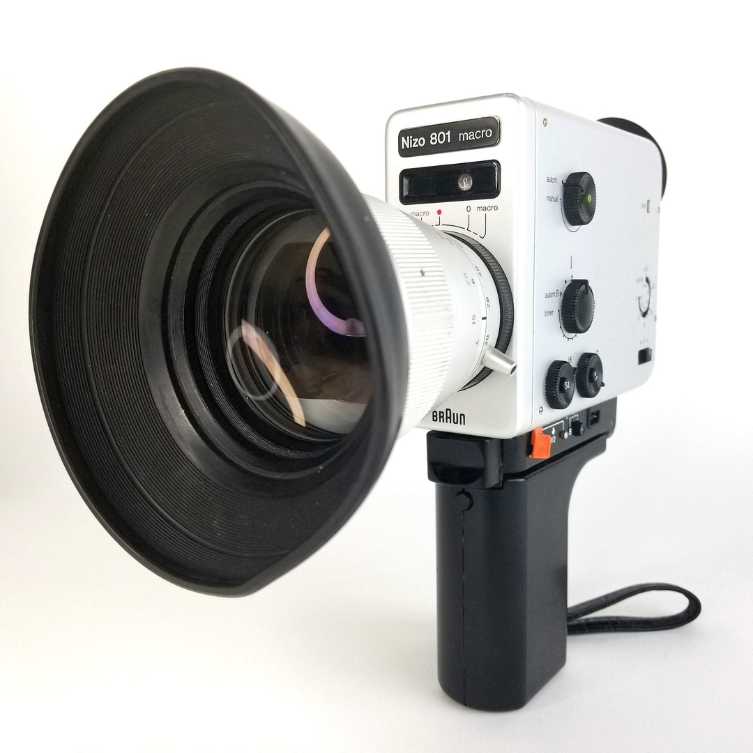 BRAUN NIZO 801 Macro Super 8 Camera in EXCELLENT Condition With Remote Control, Lens Hood, & Precision Zoom Lever