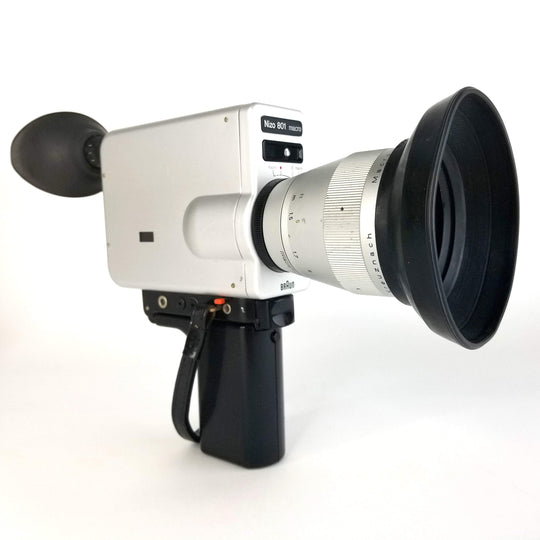 BRAUN NIZO 801 Macro Super 8 Camera in EXCELLENT Condition With Remote Control, Lens Hood, & Precision Zoom Lever