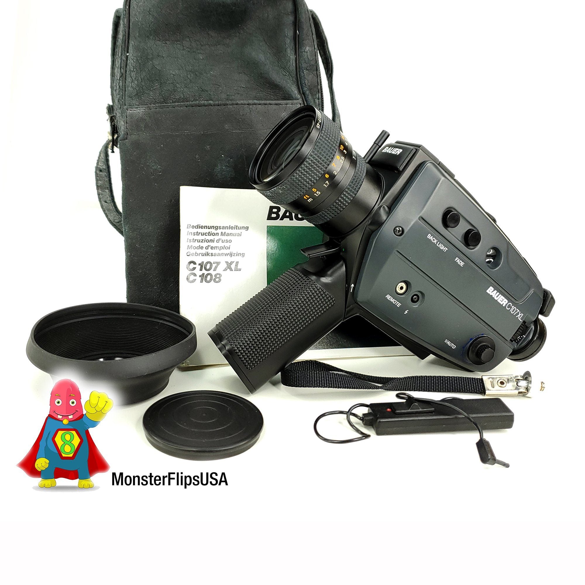 Bauer C107 XL Super 8 Camera Professionally Serviced - With Manual