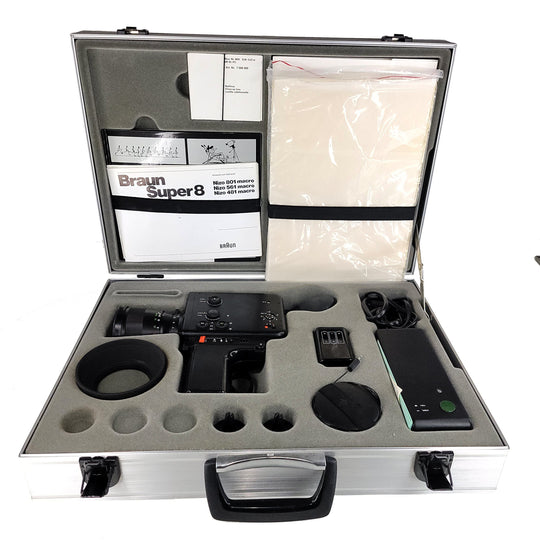 Nizo 801 Filmmaker's Bundle Black Edition With Aluminum Case Super 8 Camera Super 8 Cameras Braun Nizo 