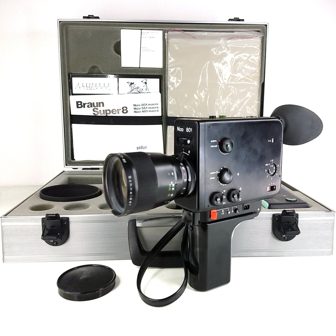 Nizo 801 Filmmaker's Bundle Black Edition With Aluminum Case Super 8 Camera Super 8 Cameras Braun Nizo 