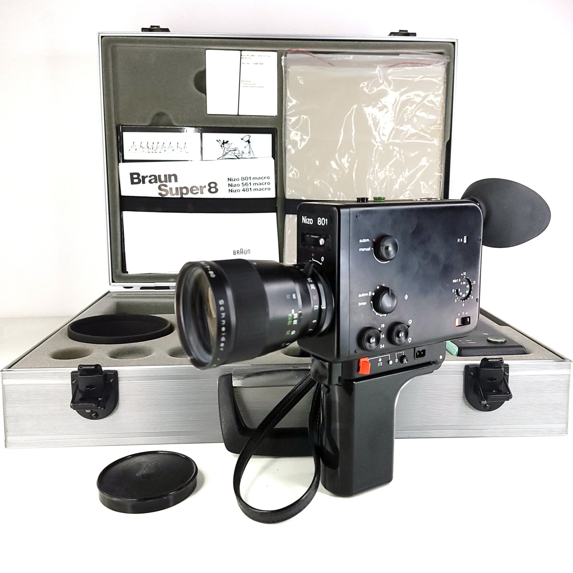 Nizo 801 Filmmaker's Bundle Black Edition With Aluminum Case Super 8 Camera Super 8 Cameras Braun Nizo 