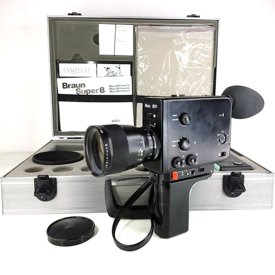Nizo 801 Filmmaker's Bundle Black Edition With Aluminum Case Super 8 Camera Super 8 Cameras Braun Nizo 