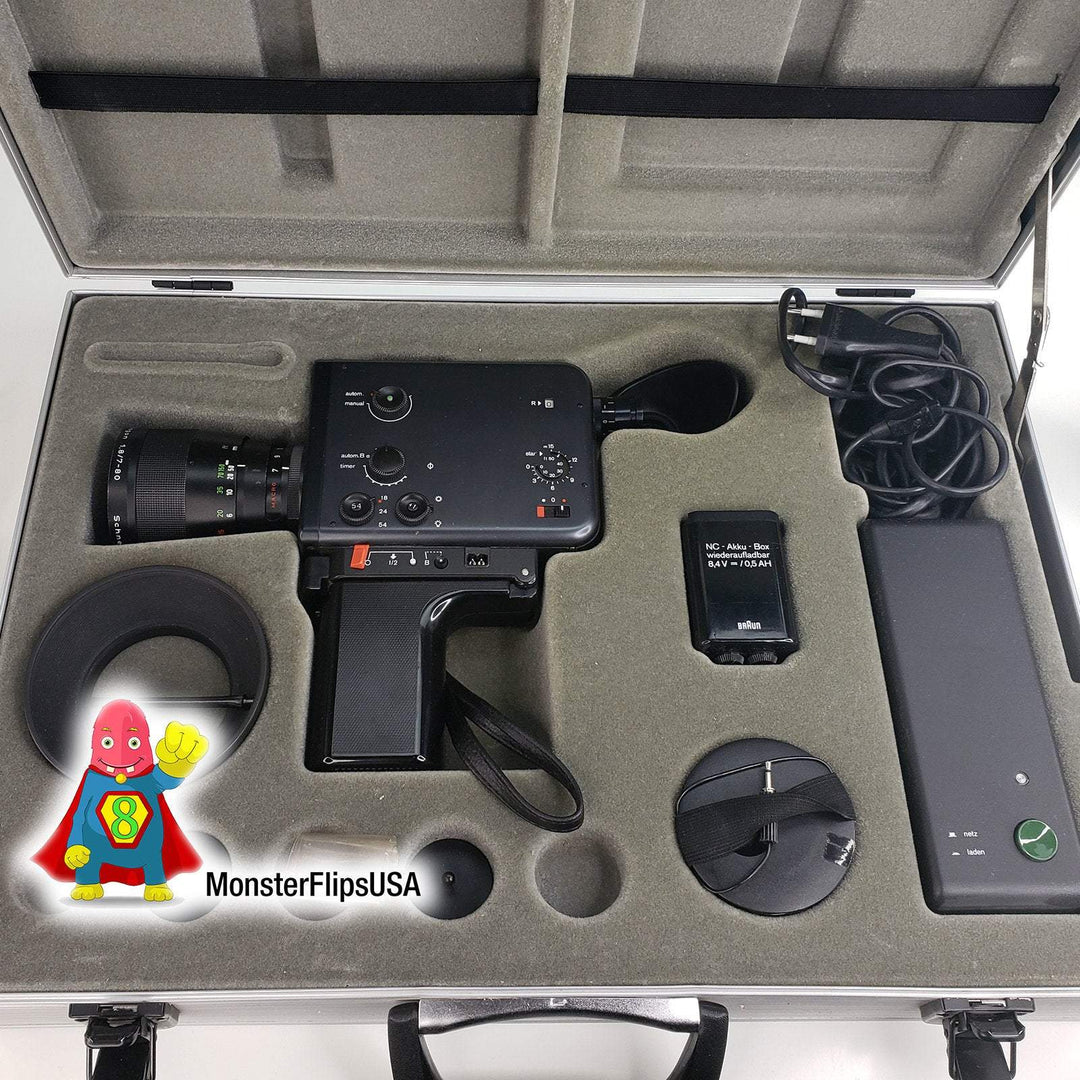 Nizo 801 Macro Super 8 Camera Black Edition With Aluminum Case - Ultimate Bundle Super 8 Cameras Braun Nizo 