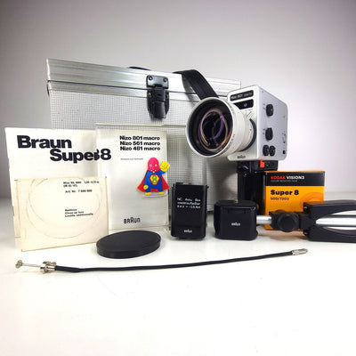 Nizo 801 Macro Super 8 Camera Ultimate Bundle in Excellent Condition Super 8 Cameras Braun Nizo 