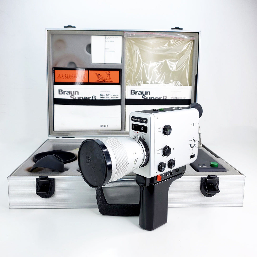 Nizo 801 Macro Super 8 Camera With Aluminum Protective Case - Ultimate Bundle Super 8 Cameras Braun Nizo 