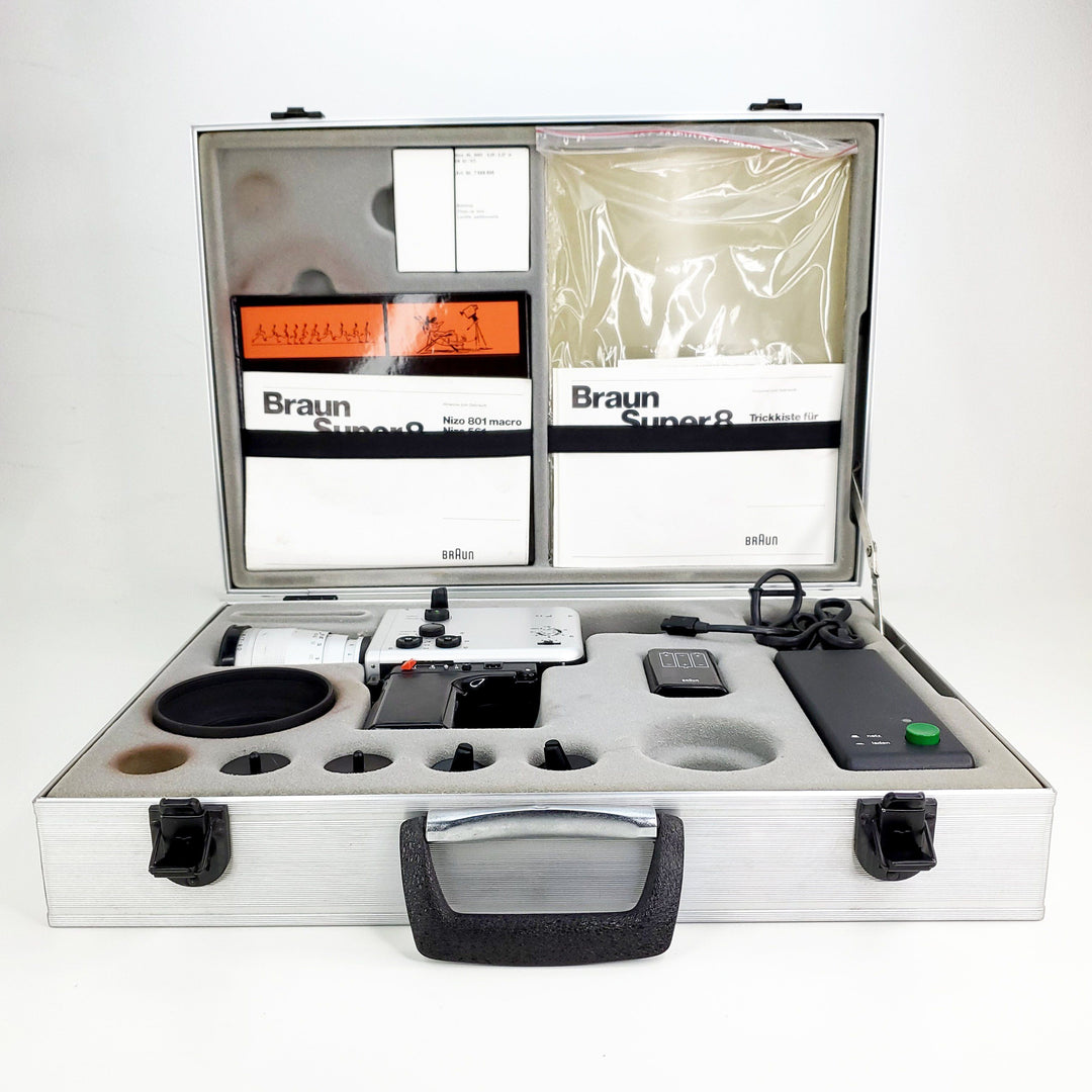 Nizo 801 Macro Super 8 Camera With Aluminum Protective Case - Ultimate Bundle Super 8 Cameras Braun Nizo 
