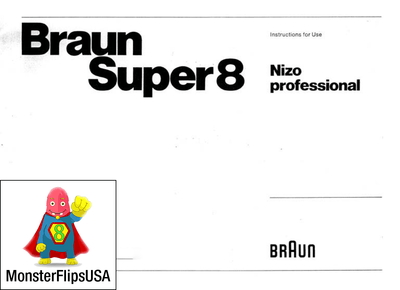 Nizo Professional Instructions Manual PDF Free Download Instructions Manual Braun Nizo 
