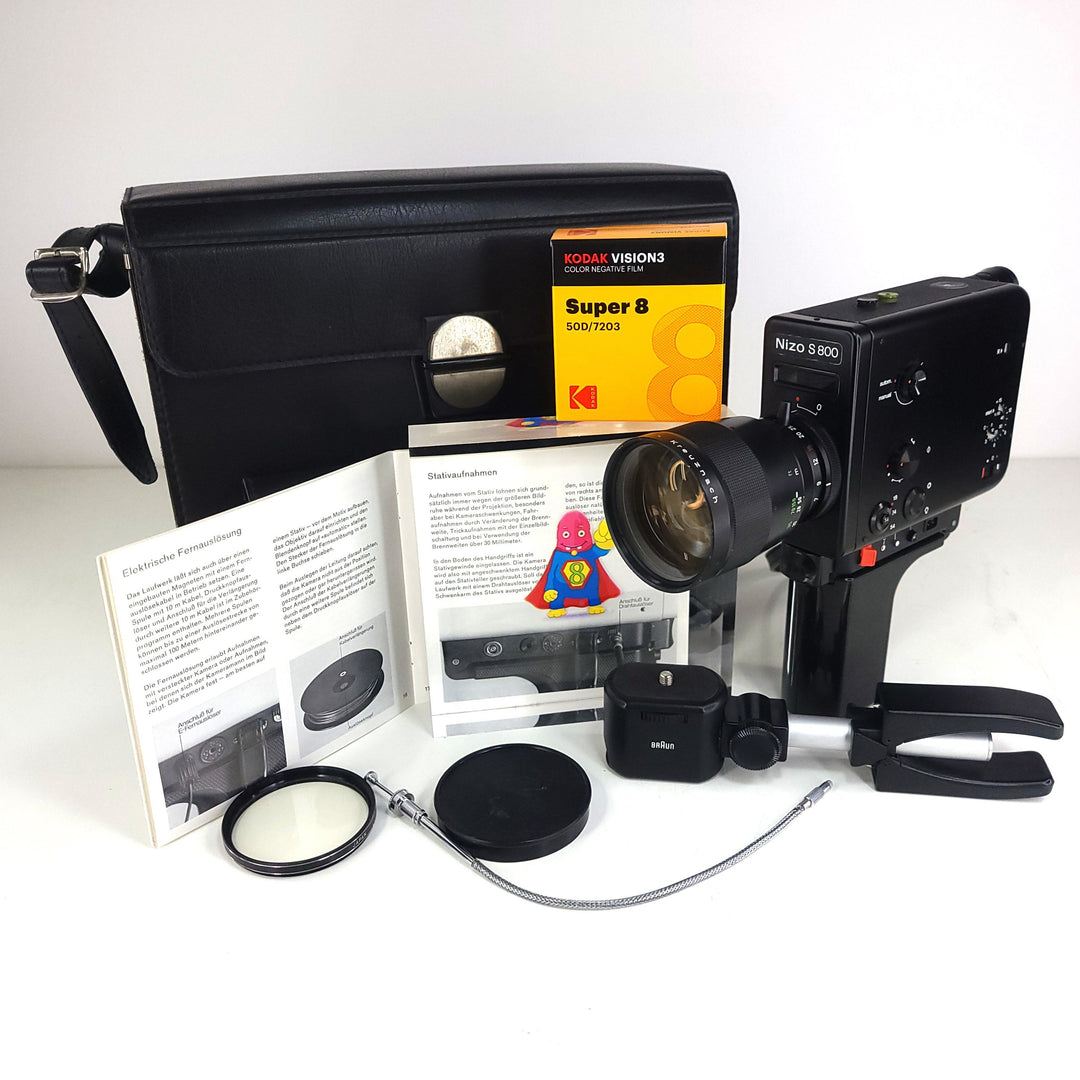 Nizo S800 Super 8 Camera Filmmaker's Bundle with plenty of Accessories! Super 8 Cameras Braun Nizo 